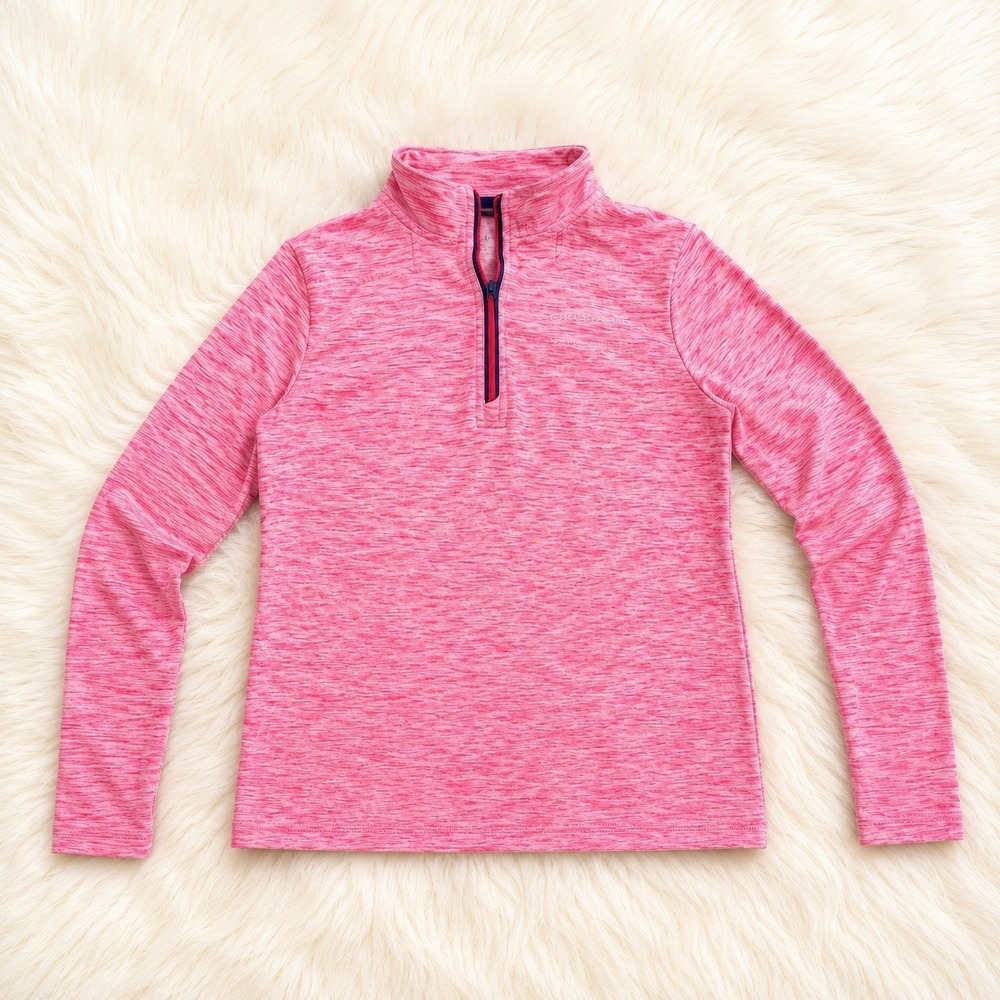 Vineyard Vines Girls Shep Shirt Quarter Zip L 16 Pink Golf Preppy Pullover Sport